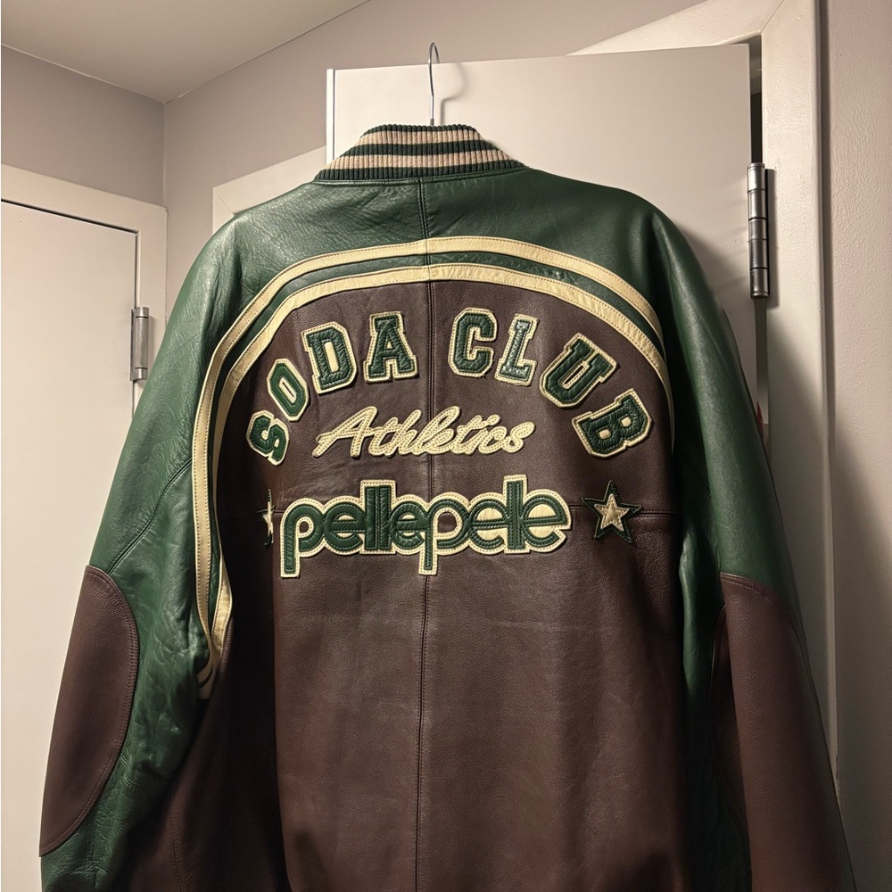Pelle Pelle Green and Brown Varsity Jacket